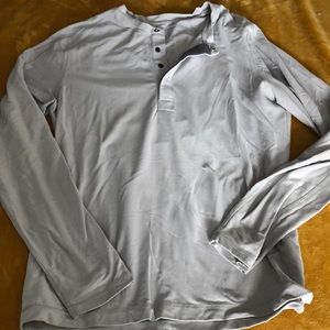 Lululemon Mens Sz L NWOT white/ light Grey Henley